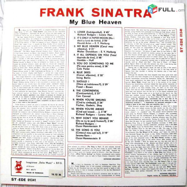 VINYL Ձայնասկավառակներ FRANK SINATRA ‎(2) - Sարբեր տեսակի ալբոմներ