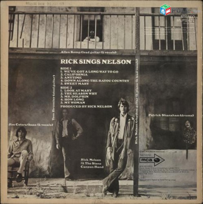 VINYL Ձայնասկավառակներ Rick Nelson & The Stone Canyon Band - Sարբեր տեսակի ալբոմներ
