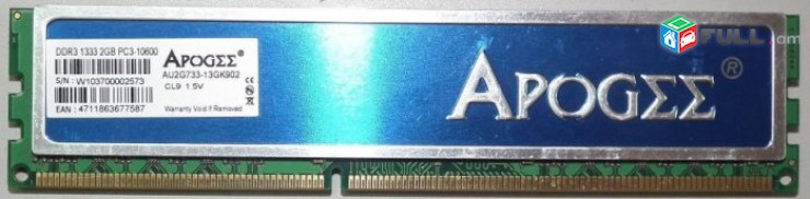 APOGEE DDR3 1333 2GB PS3-10600 RAM 2հատ միյանման հիշողություներ