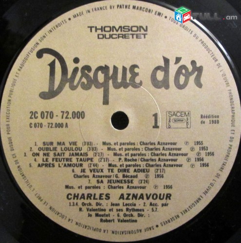 VINYL Ձայնապնակներ CHARLES AZNAVOUR (4) Sարբեր տեսակի ալբոմներ