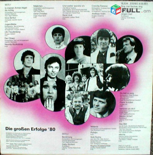 VINYL Ձայնապնակներ Die Großen Erfolge '80 Sարբեր տեսակի ալբոմներ