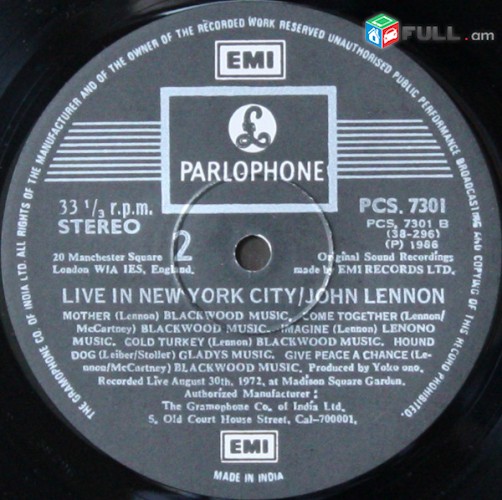 VINYL Ձայնապնակներ JOHN LENNON (2) Sարբեր տեսակի ալբոմներ