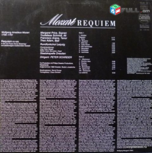 VINYL Ձայնապնակներ Requiem Wolfgang Amadeus Mozart Sարբեր տեսակի ալբոմներ