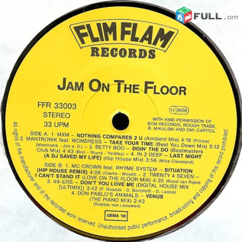 VINYL Ձայնապնակներ Jam On The Floor Sարբեր տեսակի ալբոմներ