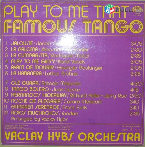 VINYL Ձայնապնակներ Václav Hybš Orchestra Sարբեր տեսակի ալբոմներ