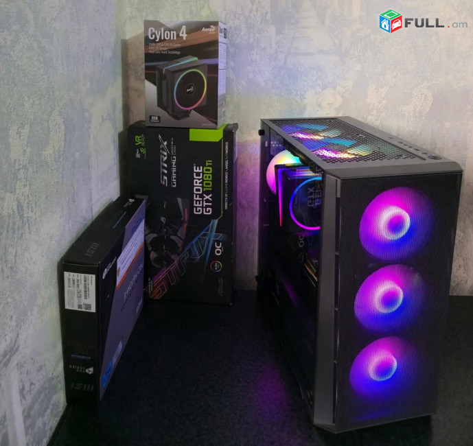Խաղային համակարգիչ Cpu-i5 13400f Ram-32gb ddr5 (2x16) Ssd-1TB m2 NVMe  Gpu-Asus Rog Strix Gtx1080ti 11gb 352bit Motherboard Msi Pro H610M-E DDR5 Psu-Cooler Master 700W 80plus 