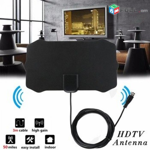 80 Miles 1080P Indoor Digital TV Surf Fox Antena Mini DVB-T / T2 + անվճար առաքու