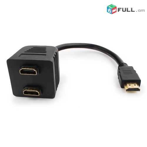 HDMI to 2xHDMI monitor video adapter - ( - մալուխ -) + araqum