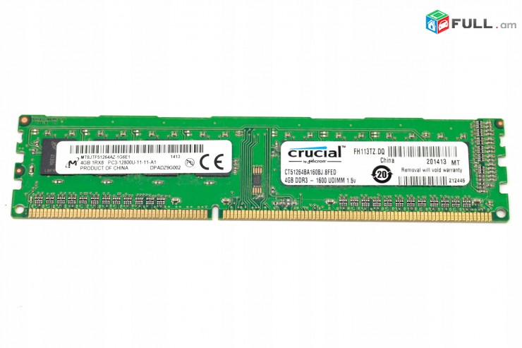 Ram / Ozu / Crucial 4Gb DDR3 -1600Mhz / UDimm 1.5V + araqum