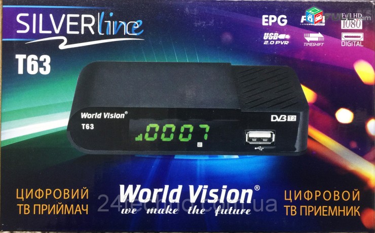 DVBT2 թվային WORLD VISION T63M + անվճար առաքում և տեղադրում