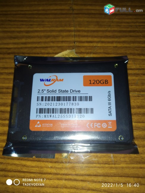 SSD/solid state drive/жесткий диск ссд / Walram mx-068, 2.5"120gb [R/W - 560/490 MB/s] + անվճար առաքում