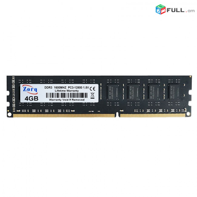 Ram / озу / Zorq 4Gb DDR3 -1600Mhz / PC3-12800U + անվճար առաքում