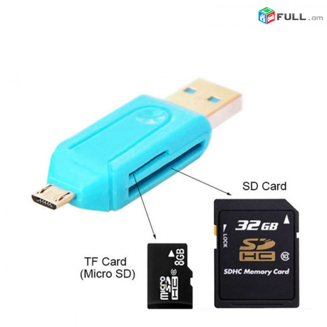 NEW Micro USB & USB 2 in 1 OTG Card Reader High-speed USB2.0 Universal OTG TF/SD for Android and Windows