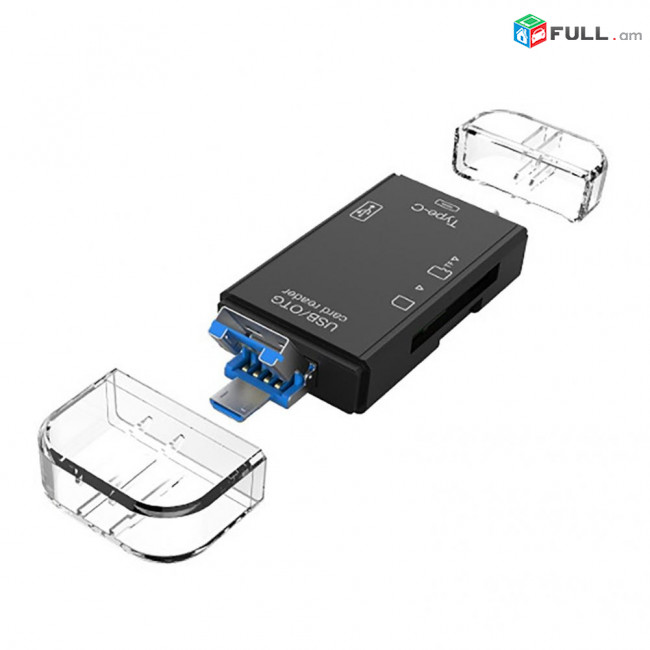 Durable High-quality Type-C TF-SD Card Reader OTG Adapter Mini USB 3.0 Card Reader 6-in-1