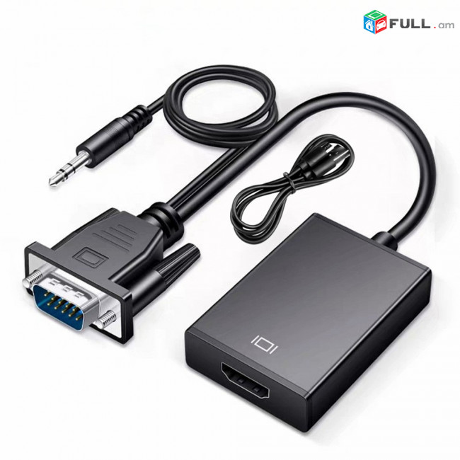 1080P Full HD VGA to HDMI-compatible Converter/переходник Adapter Cable with Audio + առաքում