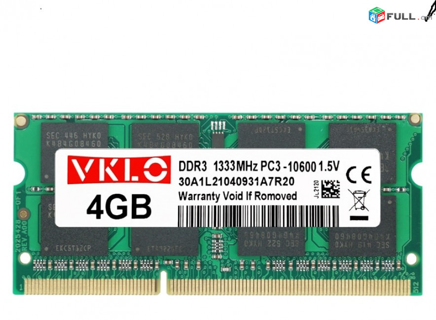 Ram/озу VKLO DDR3 4gb 1333 Mz for Notebook + առաքում