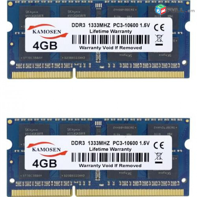 Ram/озу KAMOSEN DDR3 4gb 1333Mz- 1.5V for notebook + առաքում