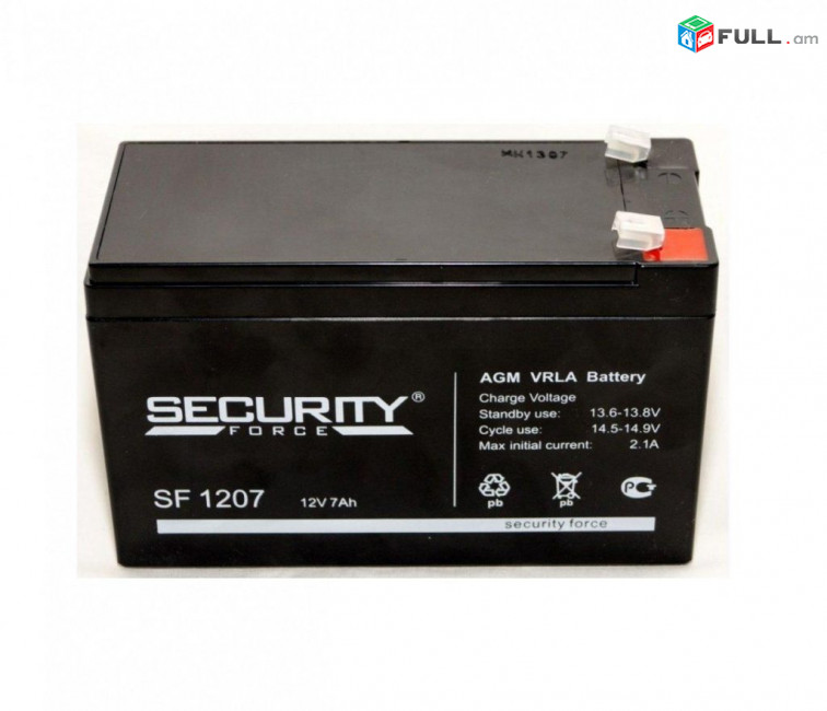 UPS Battery 12v 7Ah/ Батарея ИБП / անխափան սնուցման սարքի մարտկոց Security Force SF 1207 + առաքում