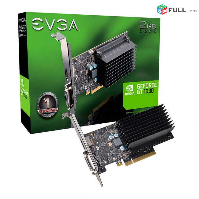 Videocard/ видеокарта/ վիդեոքարտ EVGA GeForce GT 1030 DDR4 2Гб /64Bit Passive, Low Profile