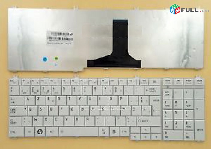 Key lapt toshiba C650 white, stexnashar, клавиатура, keyboard