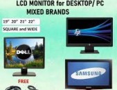 Manitor, monitorner 19" 20" led lcd wide qarakusi, cankacac tesaki monitor