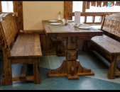 Սեղան աթոռ, Հնաոճ կահույք, սեղան, նստարաններով