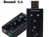 USB Virtual 7.1 Channel Sound Adapter (անվճար առաքում և տեղադրում):