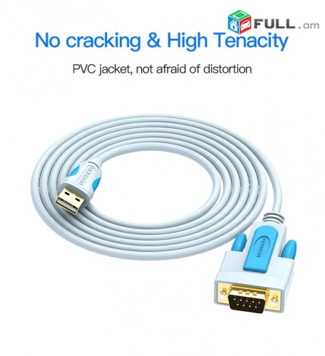 vention Com port  USB to RS232 kabel մետաղապատ 4,5 mm 3m 2m 1,5m 9Pin կաբել օրիգինալ