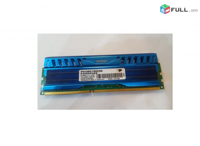 խաղային ռամ Patriot DDR3 8 GB (2 x 4 GB) 1600MHz xaxayin ram զույգով DDR 3 ozu