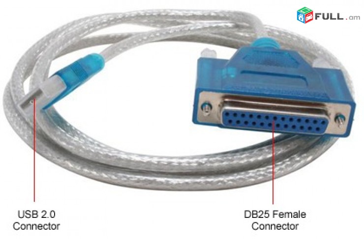 Printer Cable converter from USB to parallel port A male to DB25 female конвертер