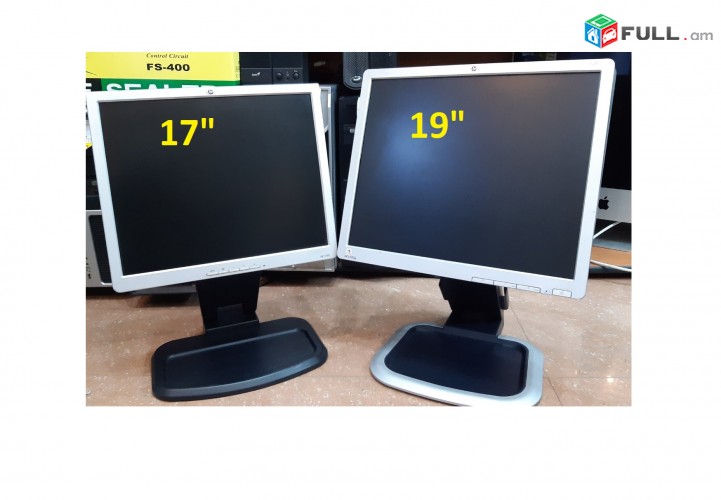 HP 17" duym 43sm LCD մոնիտոր DVI VGA for PC sharjakan henak -ov monitor hamakargich