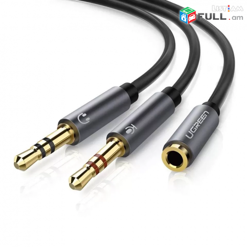 UGREEN Headphone Splitter Cable, 3.5mm Y Audio Cable 3.5mm Male to 2 Port 3.