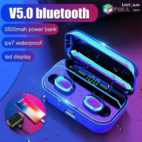 3500 мАч светодиодный Bluetooth 5,0 TWS Ականջակալ Беспроводные наушник 