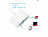 Card Reader TYPE-C to Compact Flash CF card + SD + TF microSD քարտ ընթերցող կարդ