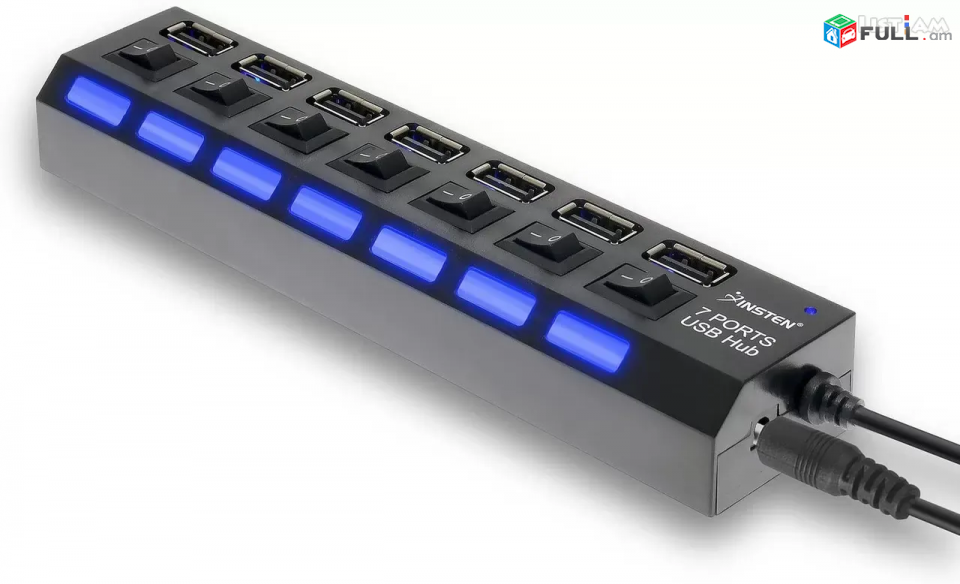 USB HUB հաբ կոմպակտ 7 PORT LED լույսով switch 