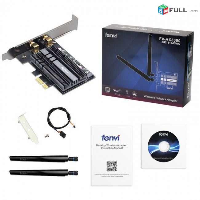 6-րդ սերնդի WiFi Fenvi FV-AX3000 WiFi 6 PCI-E 3000Mbps + Bluetooth 5.1 Wifi Adapter ադապտեր Lan Card