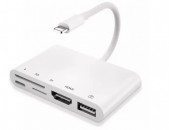 Ադապտր Apple Lightning to OTG Digital AV Adapter 5 in 1 HDMI, Lightning, TF, SD, USB Charghe Adapter адаптер