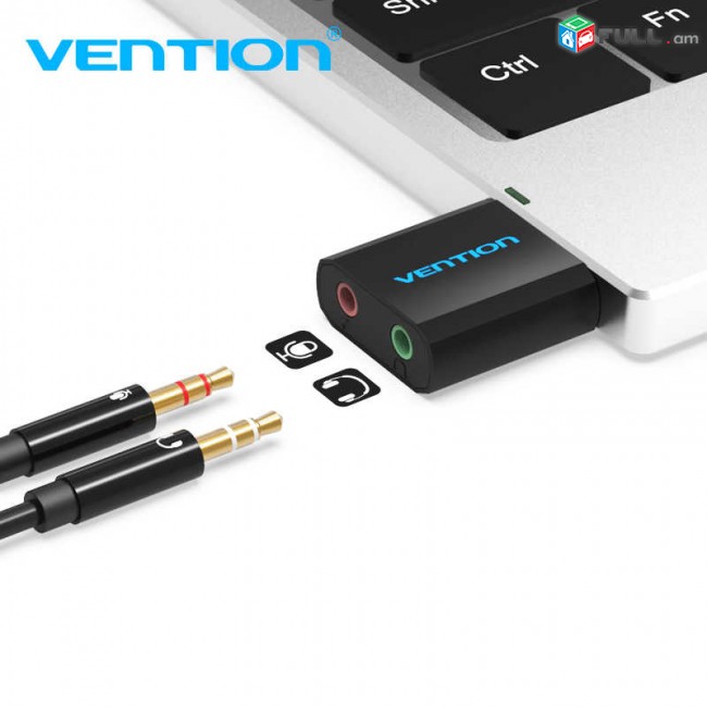 USB AUDIO SOUND CARD Vention Germany 3,5 mm микрофон аудио адаптер звуковая карта ձայնային քարտ