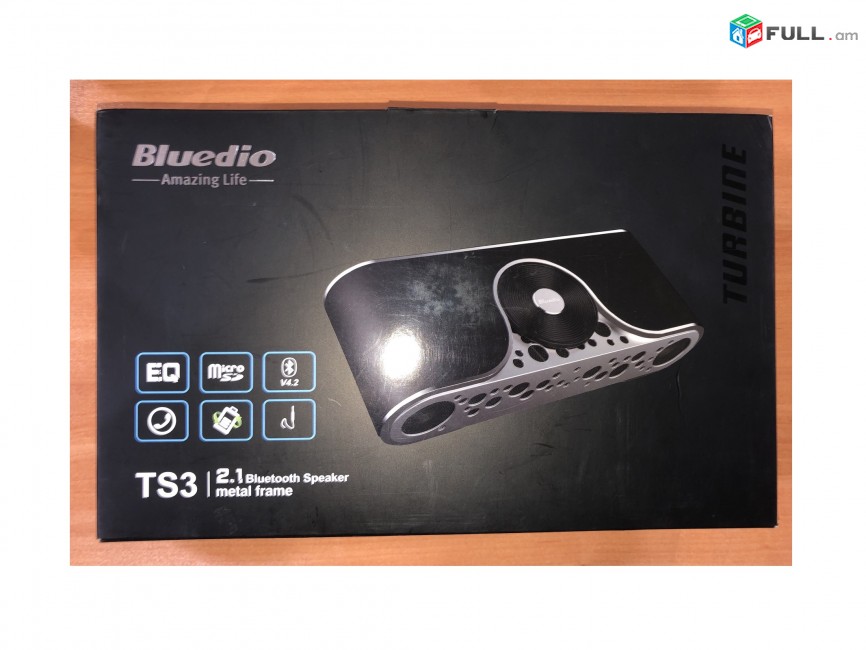 Bluedio TS-3 (Turbine) Bluetooth-динамик со слотом для карты Micro SD (черный) Դինամիկ Բարձրախոս