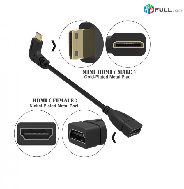 5in Micro HDMI to HDMI Adapter 4K Угловой переходник кабель 90 градусов