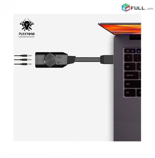 USB DSP Sound Card PLEXTONE GS3 External Audio Converter for PUBG, PC, Gaming Headset ադապտեր