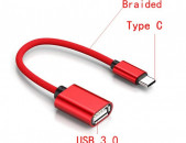 Converter Кабель-Переходник  Type C to USB 2.0 ադապտեր 16sm  3,0 A