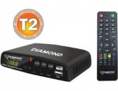 DVB-T2 Tuner թվային ընդունիչ Dimond ֆիրմայի 1080 Full HD Телевизионный приемник WiFi