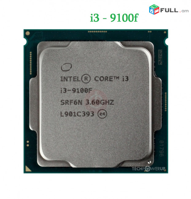 Proc + CPU 9րդ Սերնդի Լավ Core I3 Պրոցեսորներ Processor I3 9100, I3 9100f Socket 1151 9th Gen 