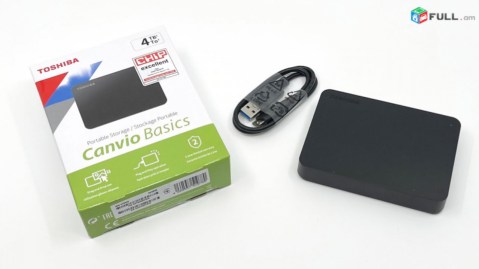 External HDD Toshiba canvio basics 1tb usb3.0 Внешний жесткий диск Արտաքին կոշտ սկավառակ - ՆՈՐ