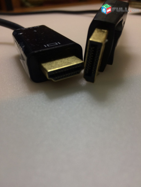 Adapter DP to HDMI (պապա-պապա) DisplayPort 24K ոսկեպատ  Адаптер