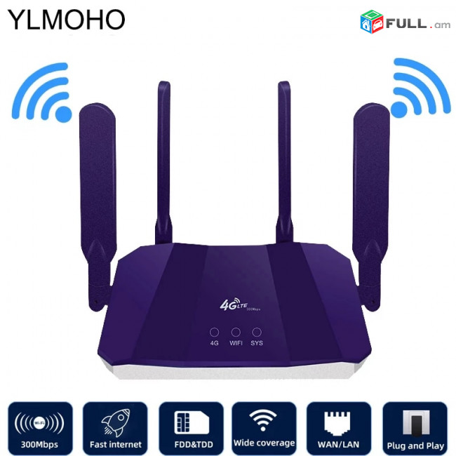 YLMOHO 3g 4g Wifi Router Wireless Modem Wi-fi 300Mbps Lte WiFi Access Point Cpe Hotspot Outdoor With A Sim Card Slot