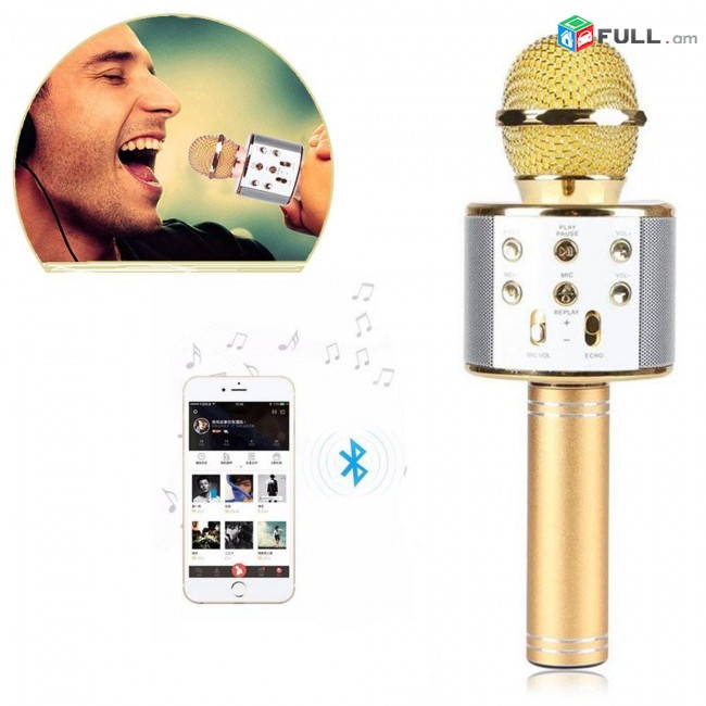 Անլար միկրոֆոն-բարձրախոս WS-858L, ws 858 microphone karaoke, կառաոկե, mikrafon, microphone, միկրաֆոն, միկռօֆօն, միկրաֆոն, ws858l, , 