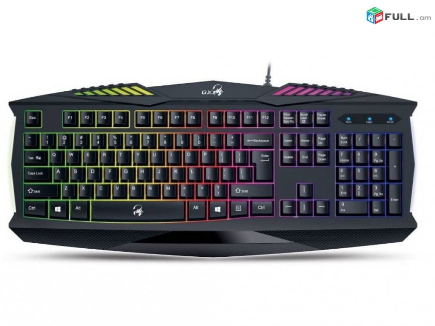 Scorpion K220 Gaming Keyboard, RGB լույսերով խաղային ստեղնաշար, klavyuatura,mknik,stexnashar,xaxayin stexnashar, gamming keyboard