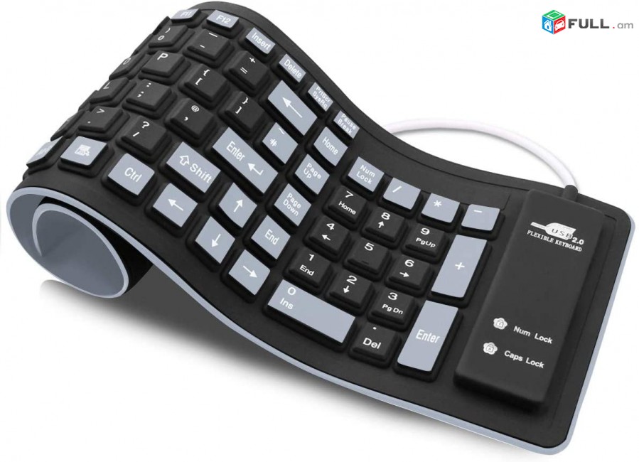 Սիլիկոնե փաթաթվող ստեղնաշար, silikone stexnashar, silicone keyboard, silikone keyboard, klavyatura silikone